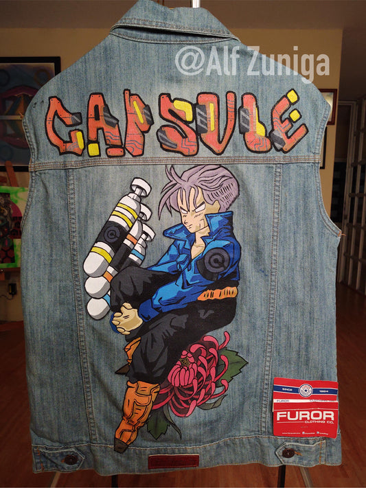 Chaleco denim pintada a mano TRUNKS FUTURO